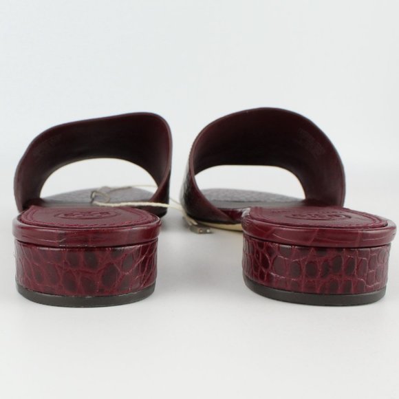 NEW TORY BURCH Martine Croc-effect Slides– Chic & Versatile Summer Shoes - Picture 10 of 13